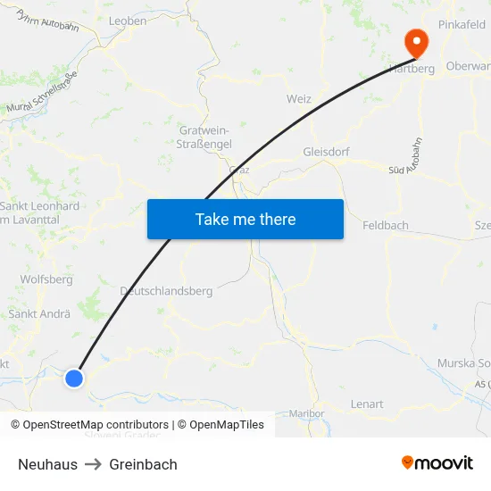 Neuhaus to Greinbach map