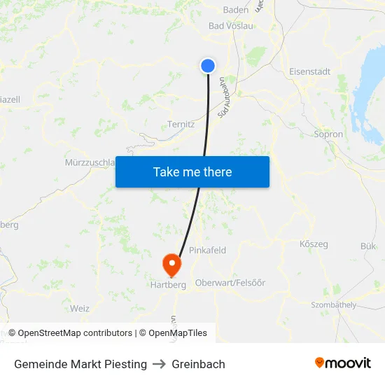 Gemeinde Markt Piesting to Greinbach map