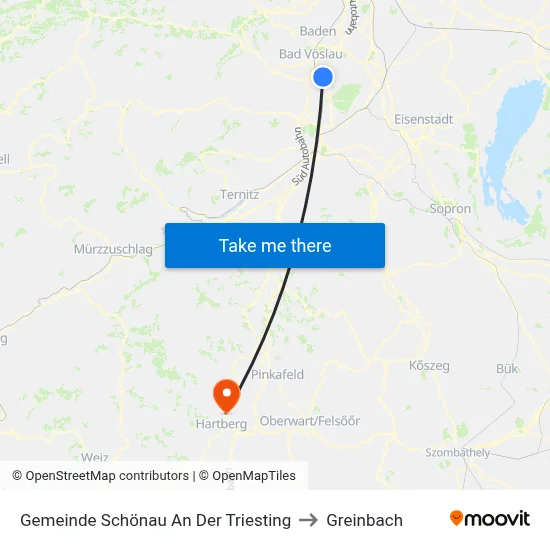 Gemeinde Schönau An Der Triesting to Greinbach map