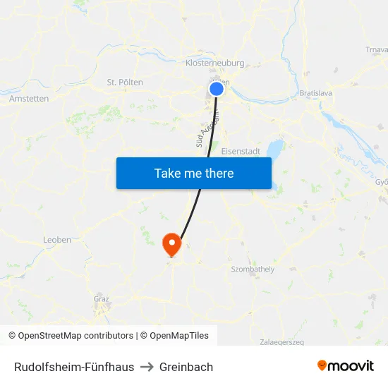 Rudolfsheim-Fünfhaus to Greinbach map