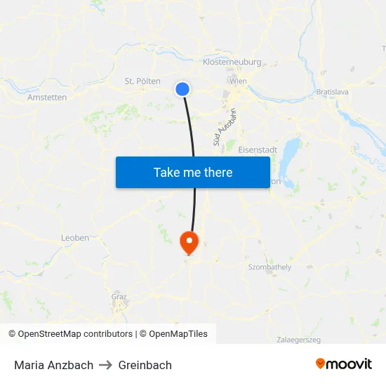 Maria Anzbach to Greinbach map