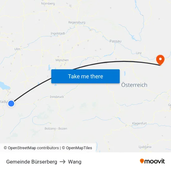Gemeinde Bürserberg to Wang map