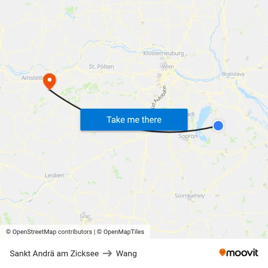 Sankt Andrä am Zicksee to Wang map