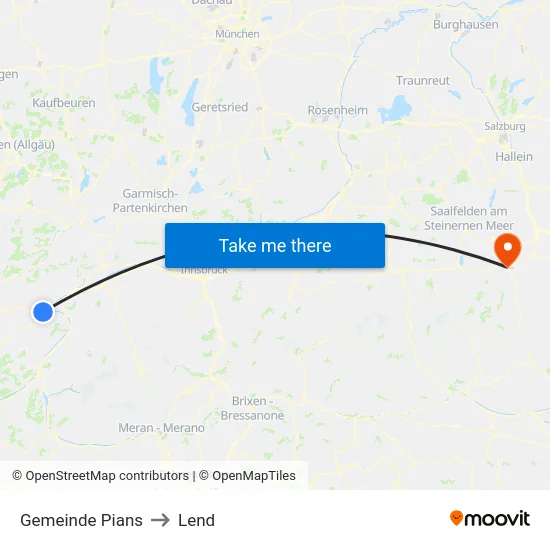 Gemeinde Pians to Lend map