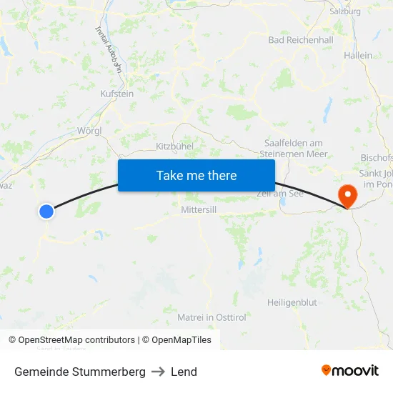Gemeinde Stummerberg to Lend map