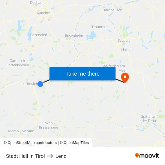 Stadt Hall In Tirol to Lend map