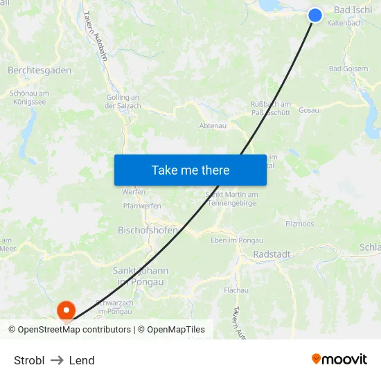 Strobl to Lend map