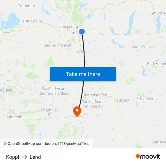 Koppl to Lend map