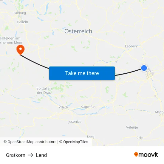 Gratkorn to Lend map