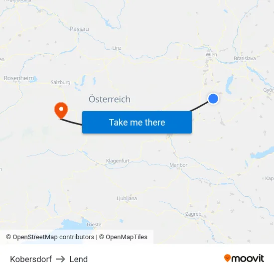 Kobersdorf to Lend map