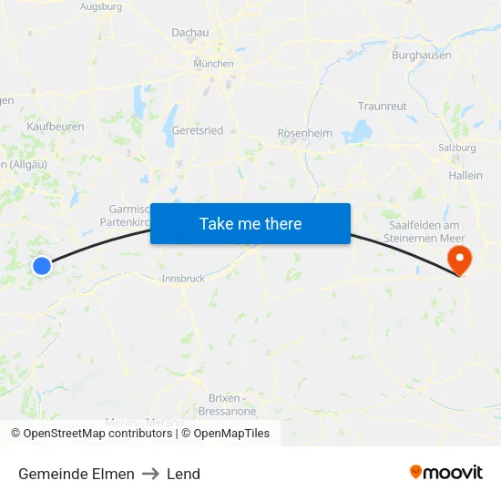 Gemeinde Elmen to Lend map