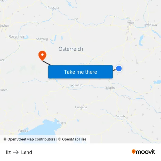 Ilz to Lend map