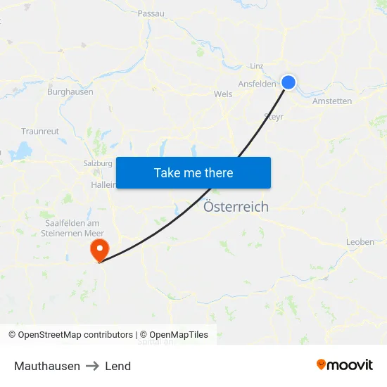 Mauthausen to Lend map