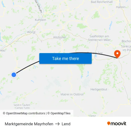 Marktgemeinde Mayrhofen to Lend map