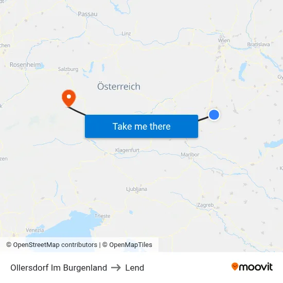 Ollersdorf Im Burgenland to Lend map