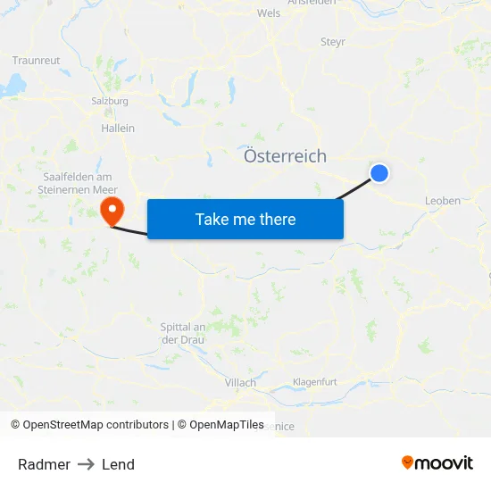 Radmer to Lend map
