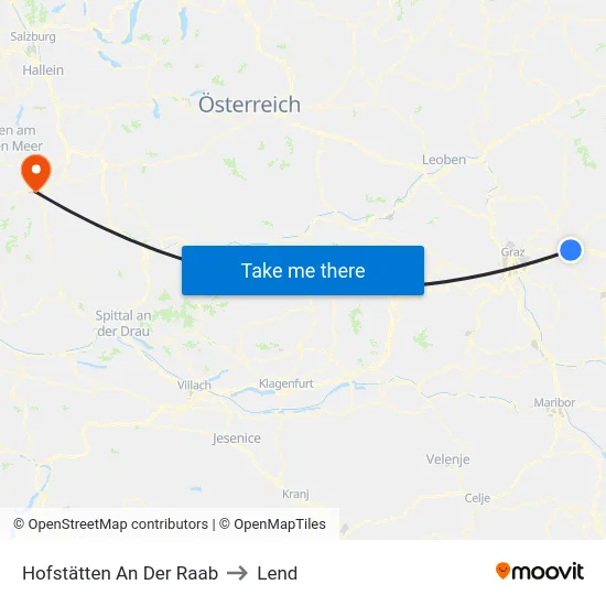 Hofstätten An Der Raab to Lend map