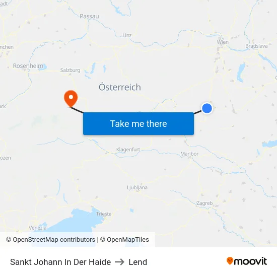 Sankt Johann In Der Haide to Lend map