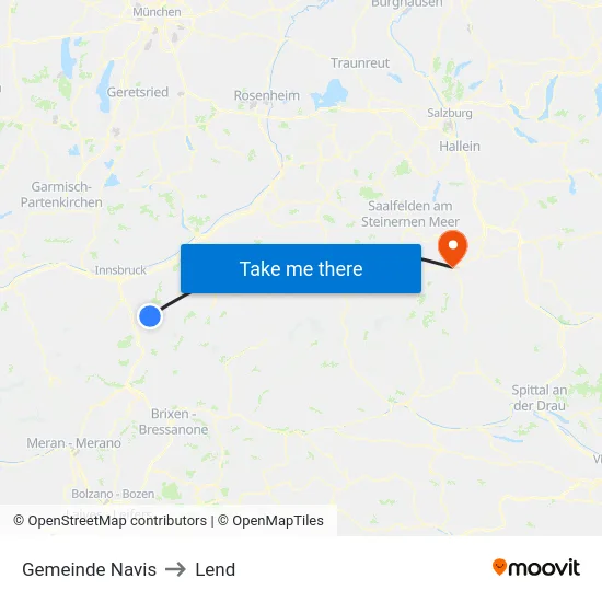 Gemeinde Navis to Lend map