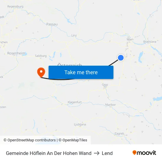 Gemeinde Höflein An Der Hohen Wand to Lend map