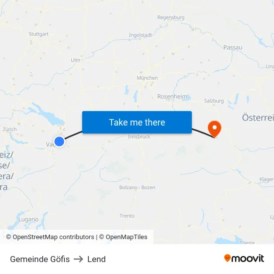 Gemeinde Göfis to Lend map
