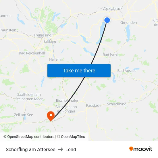 Schörfling am Attersee to Lend map