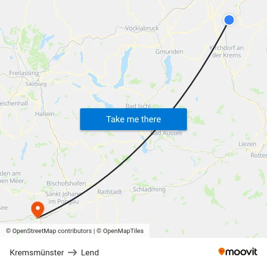 Kremsmünster to Lend map