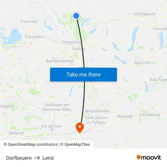Dorfbeuern to Lend map