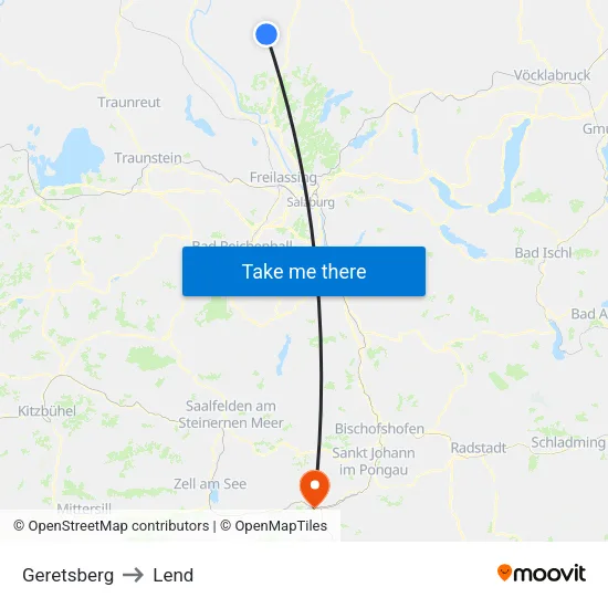 Geretsberg to Lend map