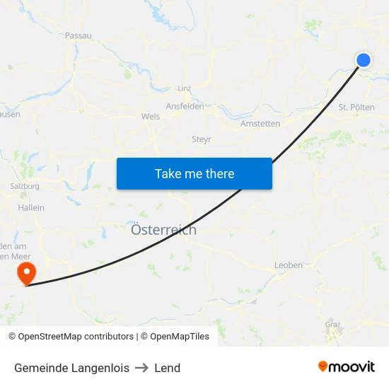 Gemeinde Langenlois to Lend map