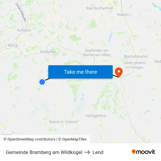 Gemeinde Bramberg am Wildkogel to Lend map
