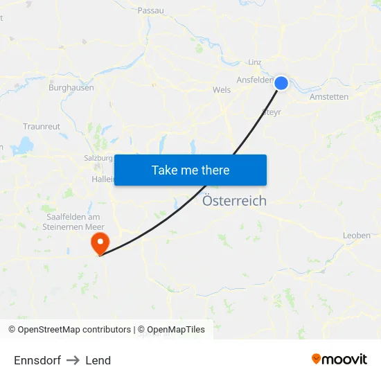 Ennsdorf to Lend map