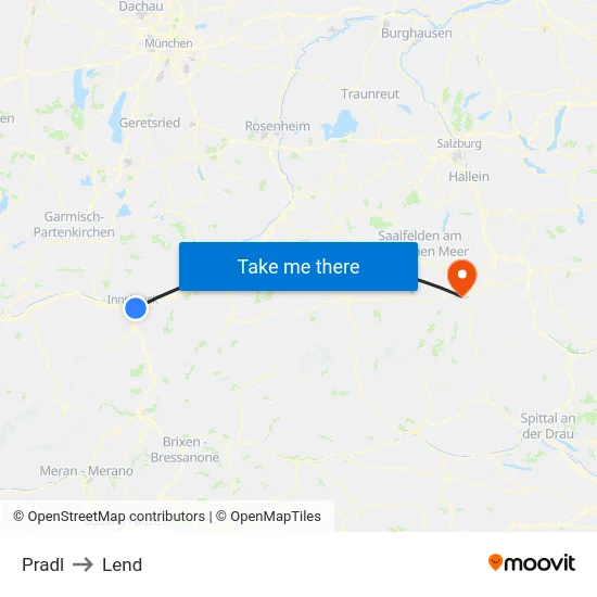 Pradl to Lend map