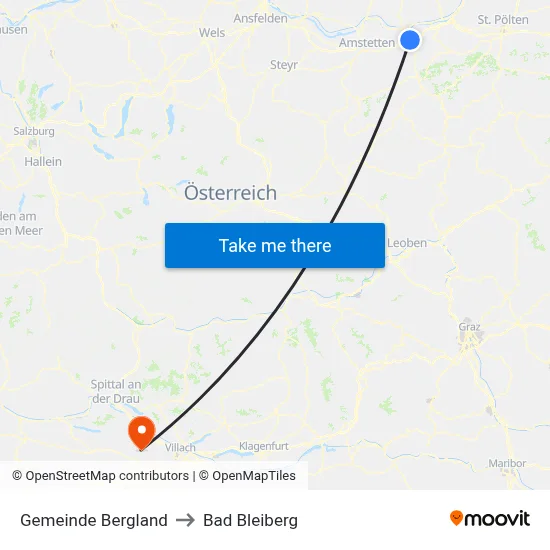Gemeinde Bergland to Bad Bleiberg map