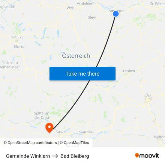 Gemeinde Winklarn to Bad Bleiberg map