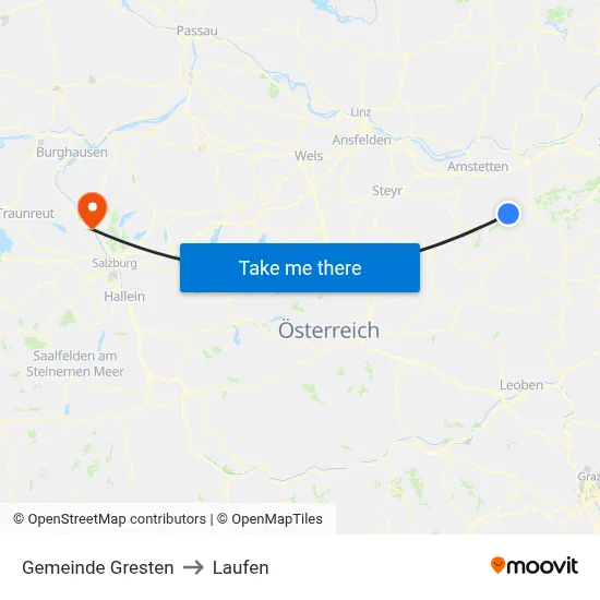 Gemeinde Gresten to Laufen map