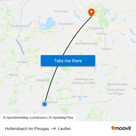 Hollersbach Im Pinzgau to Laufen map