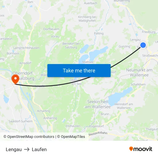 Lengau to Laufen map