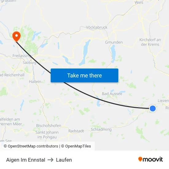 Aigen Im Ennstal to Laufen map