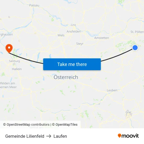 Gemeinde Lilienfeld to Laufen map