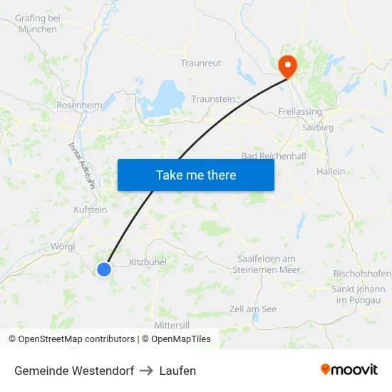 Gemeinde Westendorf to Laufen map