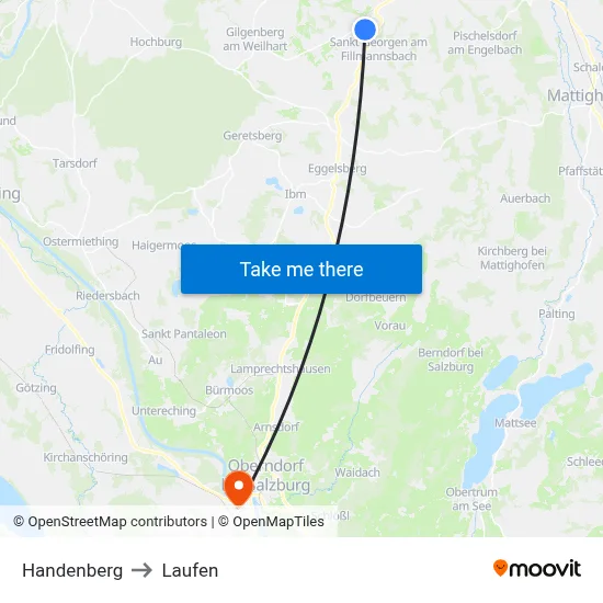 Handenberg to Laufen map