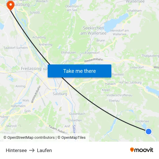 Hintersee to Laufen map