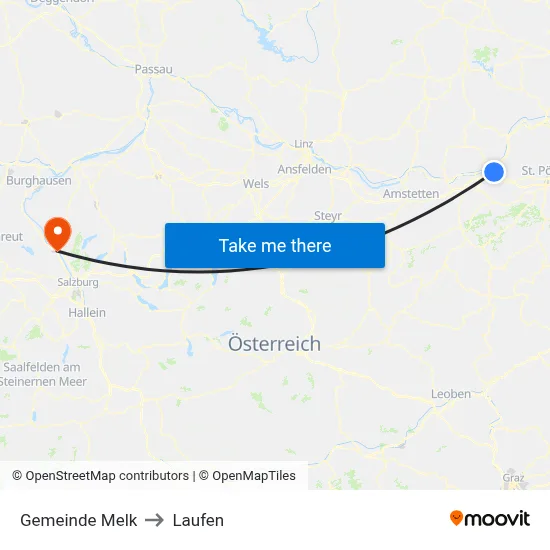 Gemeinde Melk to Laufen map