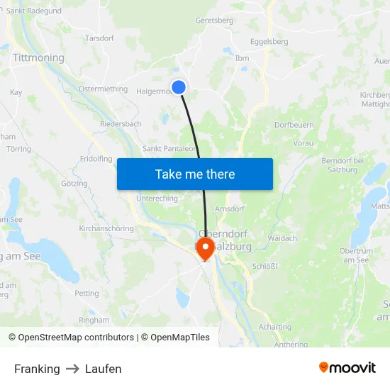 Franking to Laufen map