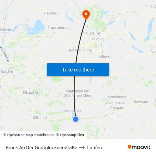 Bruck An Der Großglocknerstraße to Laufen map