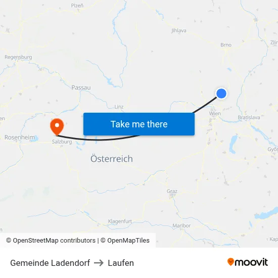Gemeinde Ladendorf to Laufen map