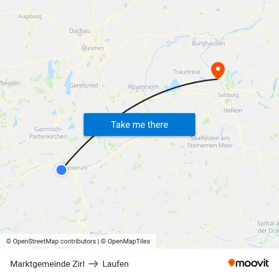 Marktgemeinde Zirl to Laufen map