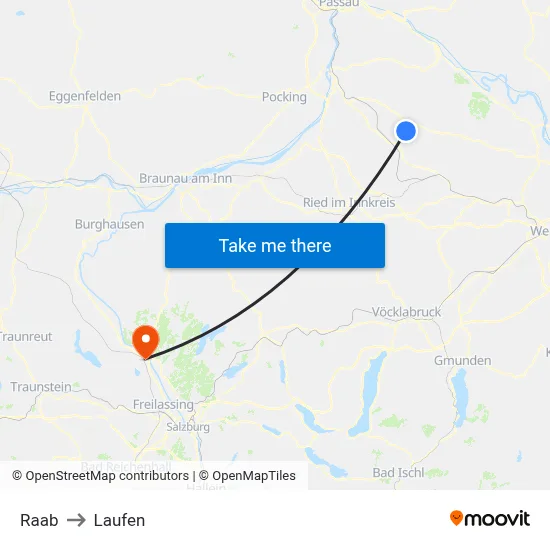 Raab to Laufen map