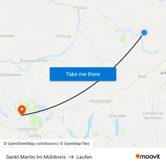 Sankt Martin Im Mühlkreis to Laufen map